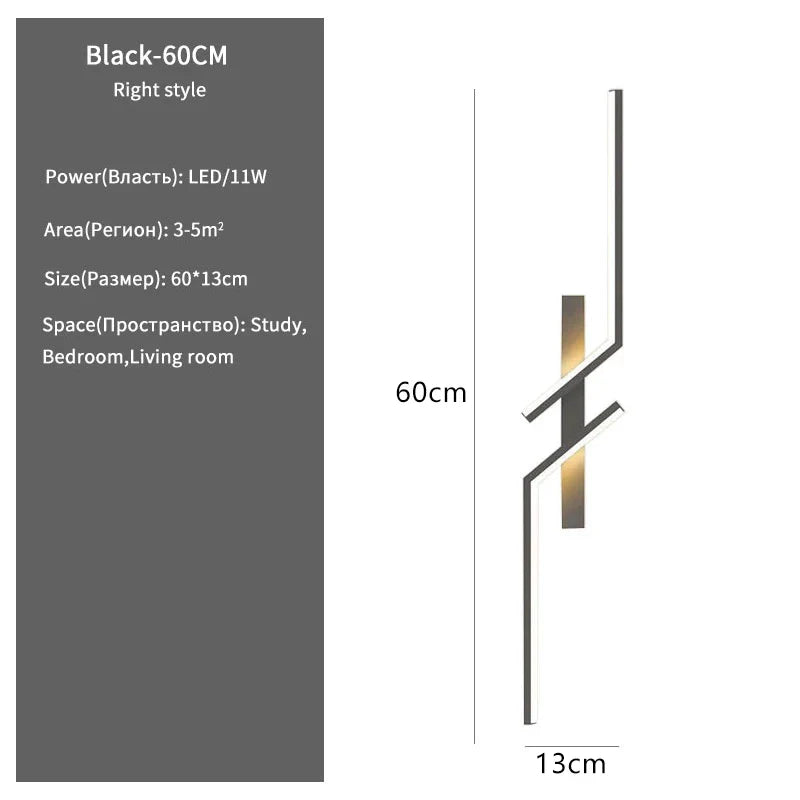 Modern Creative Stripe LED Wall Lamp Minimalist Bedroom Nightstand Wall Lamp LED Lights Living Room TV Bench Background Wall Lamp