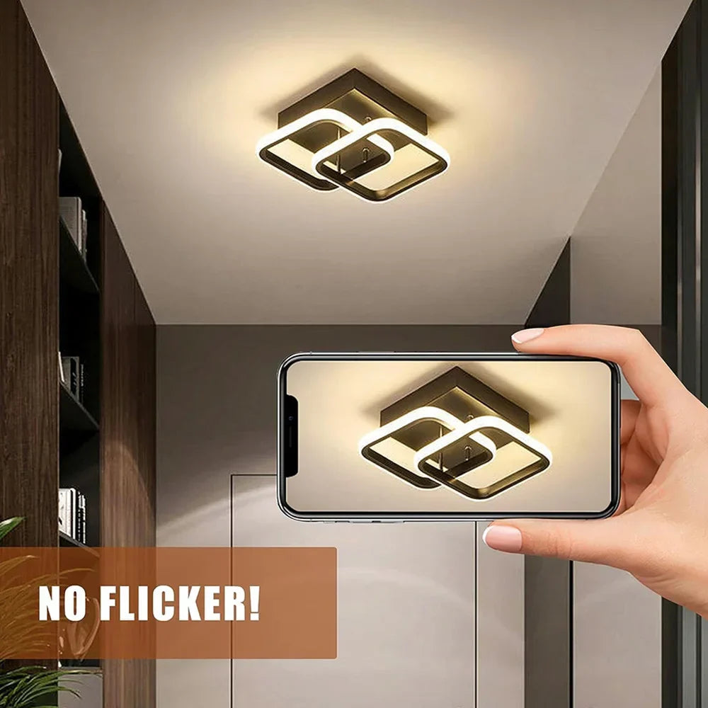 Modern ceiling lamp 85-265V metal ceiling lamp three-color light ceiling lamp for living room hallway balcony home decoration