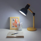 Creative Nordic Wood Art LED Table Lamp – Adjustable Head & Eye Protection
