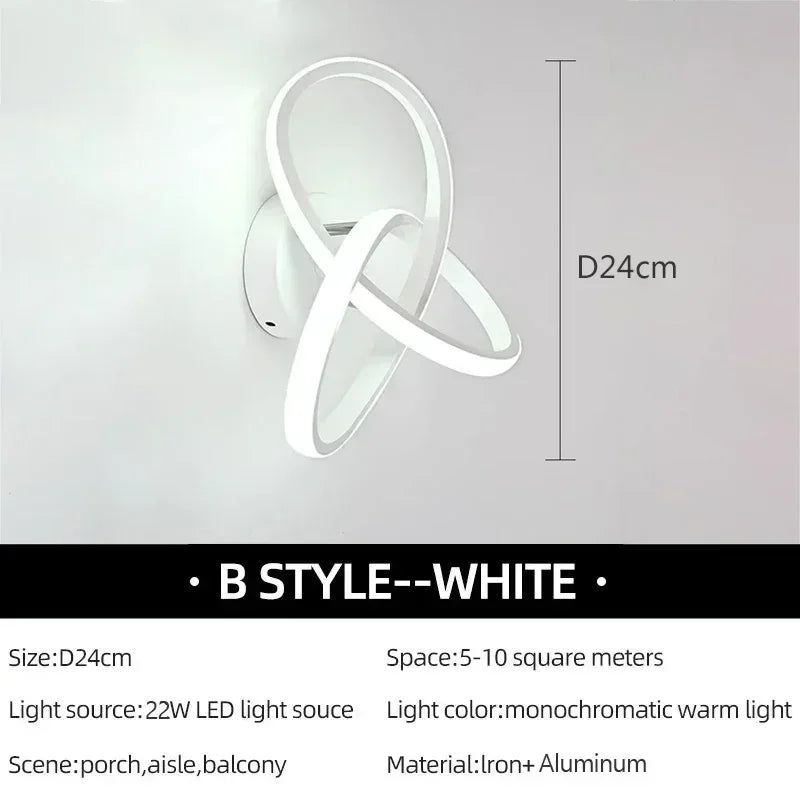 Modern LED Wall Light – Clover Black & White Ceiling Lamp for Bedroom, Living Room, Hallway and Office with Remote Control and Dimmable Options