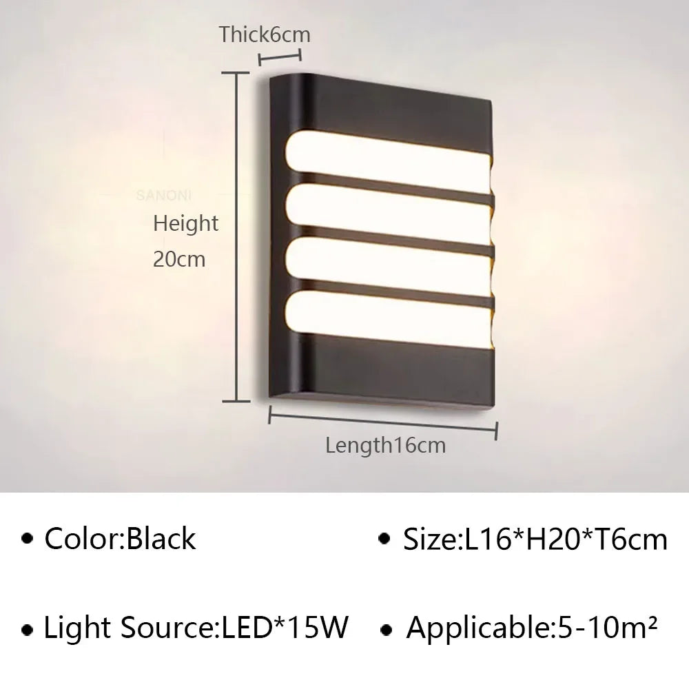 Modern LED outdoor wall lamp - Waterproof garden wall light, wall light for hallway, balcony, and entrance decoration