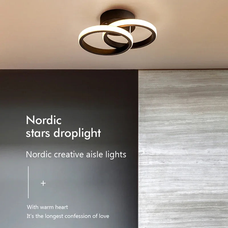 Modern LED ceiling lamp - Dimmable interior lighting for hallway, stairs, foyer, balcony, and bedroom