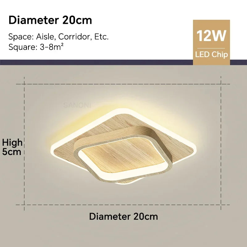 Modern LED ceiling light - Square ceiling lamp for living room, staircase, hallway and more