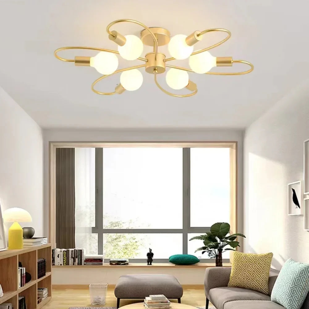 Modern LED ceiling lamps - Industrial Iron Black/Gold Northern Minimalism