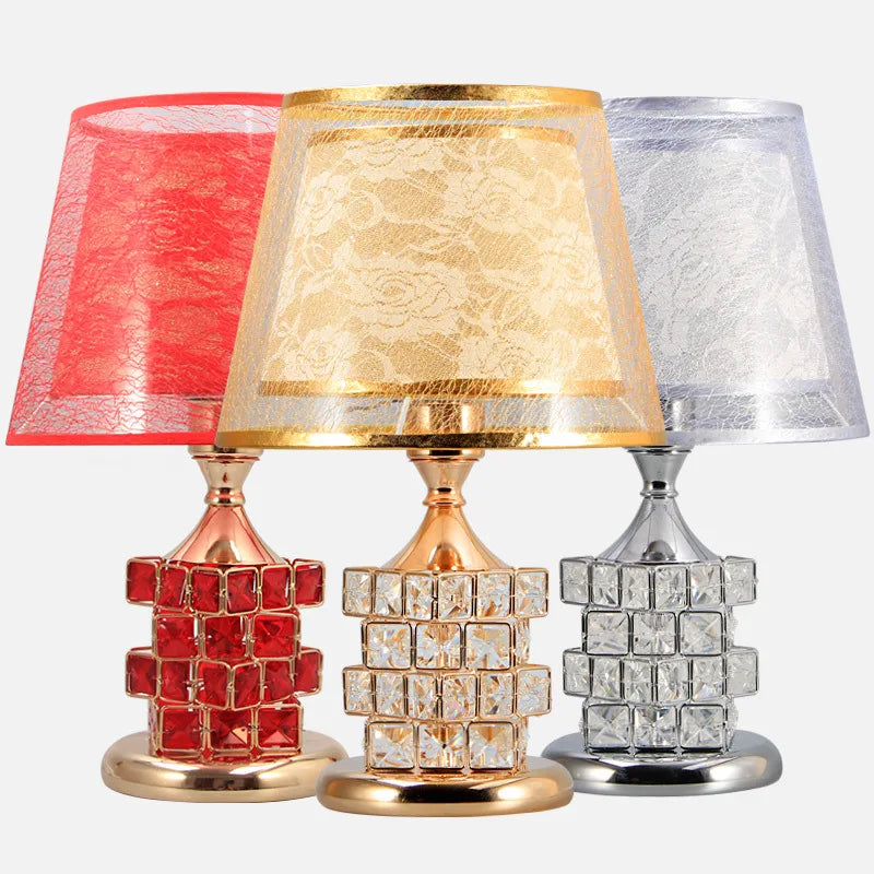 Modern Crystal Table Lamp – European style luxury lamp for wedding gift ideas, cute bedroom and home decor
