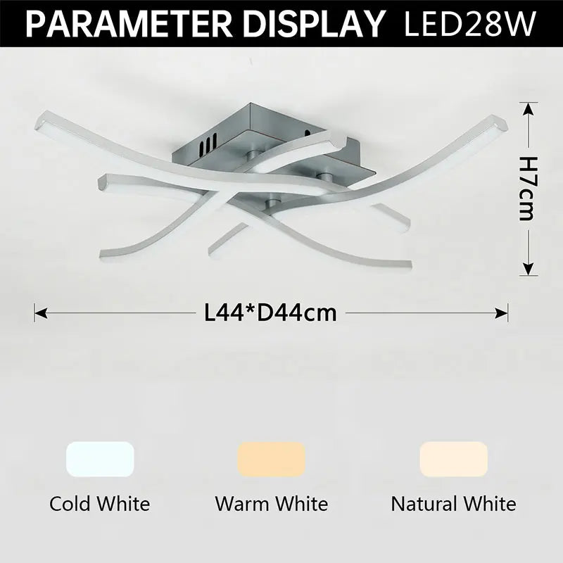 Modern LED ceiling lamp for living room, dining room, bedroom, and balcony