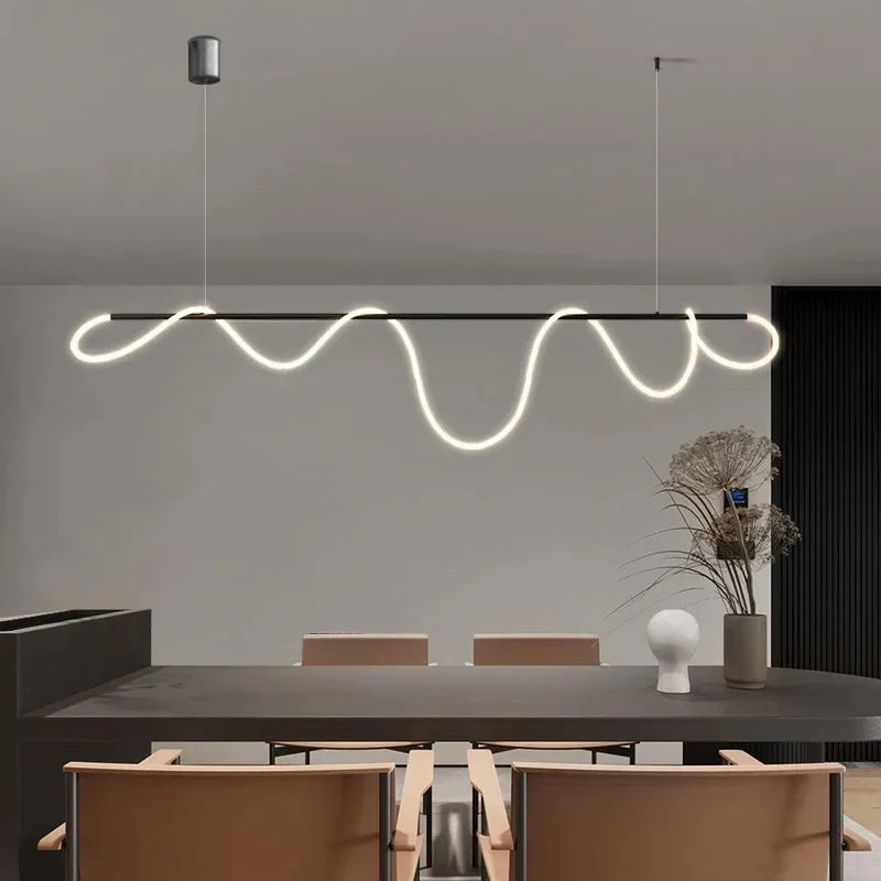 Modern LED pendant light – Stylish ceiling lamp for dining area, kitchen & office, energy-efficient AC power supply, LED bulbs included