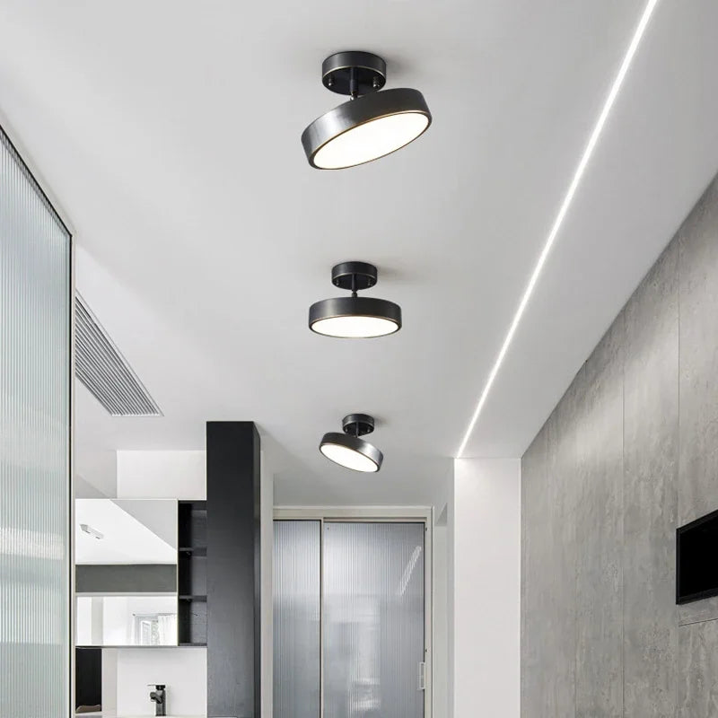 Modern LED ceiling lamp - Rotating copper lamp for living room, bedroom, hallway, and restaurant, soft lighting for home decoration
