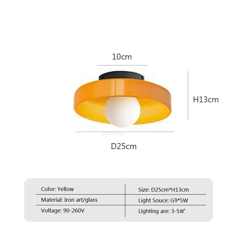 Modern double glass ceiling lamp – G9 lamp wall lamp for living room, bedroom, hallway and balcony