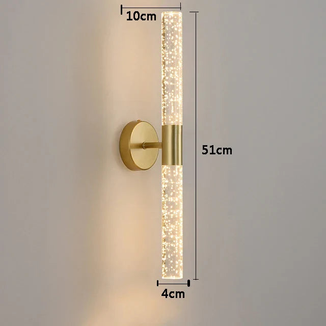 Modern LED Crystal Wall Light – Slim Wall Mount Lighting Fixture for Bedroom, Living Room, Hallway, and Corridor