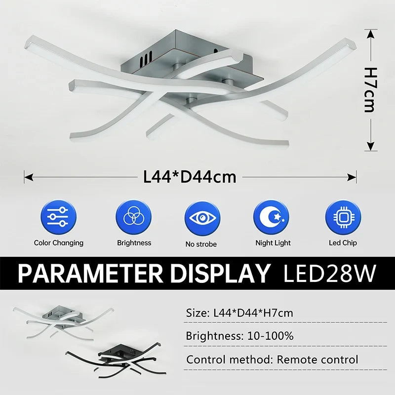 Modern LED ceiling lamp for living room, dining room, bedroom, and balcony