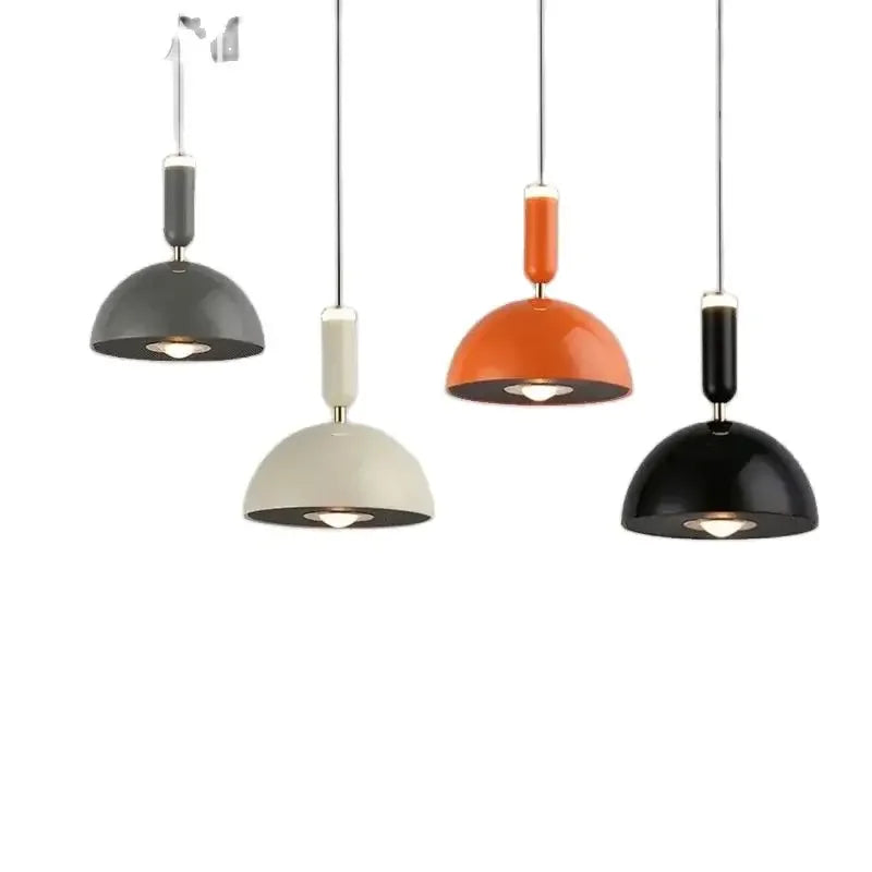 Nordic height-adjustable LED pendant lamp - Modern iron pendant lamp for bedroom, living room, study, and bar (adjustable height, warm light)