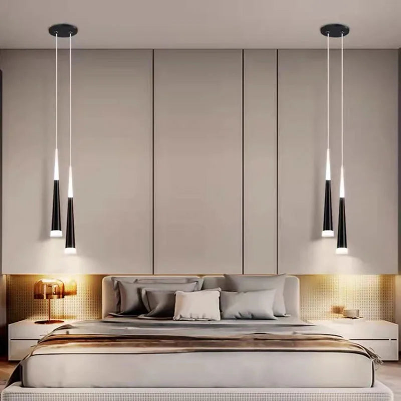 Nordic LED Pendant Light – Long Hanging Wire Chandelier for Bedroom, Living Room, Dining Room and Office – Modern Home Decor Light Source