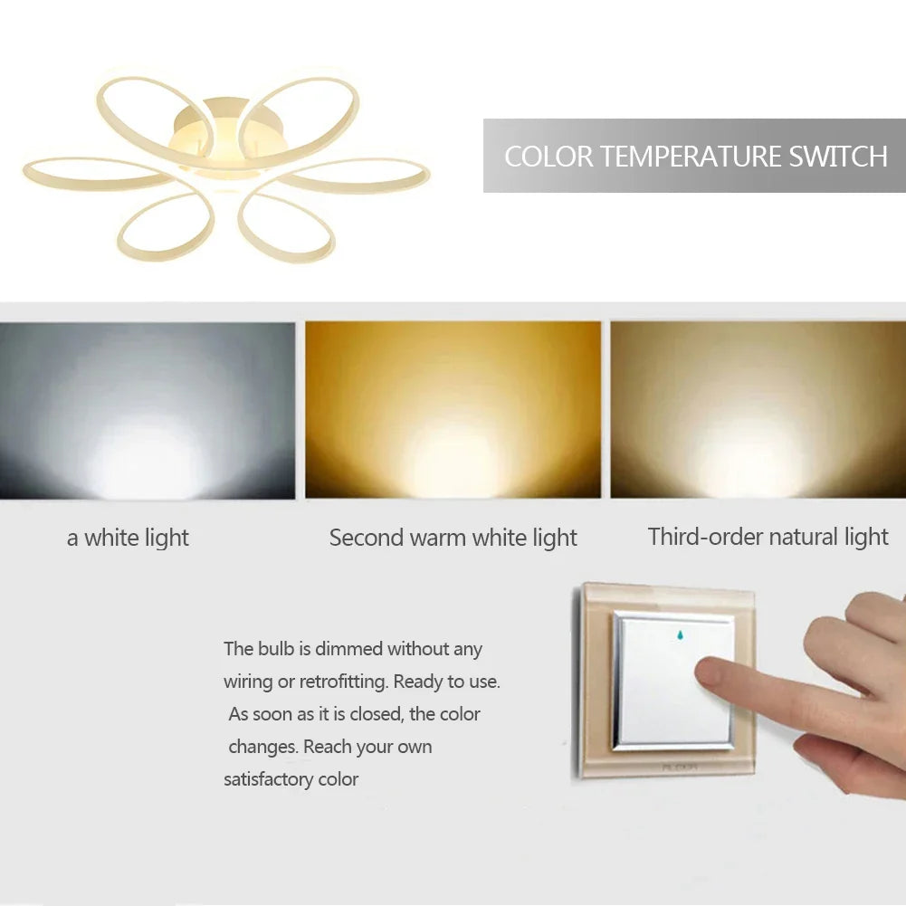 Flush Mount Lamp 12W Living Room Hall Lights Three Colors Modern Style Ceiling Lamp Super Bright Eye Care for Hall Stairs