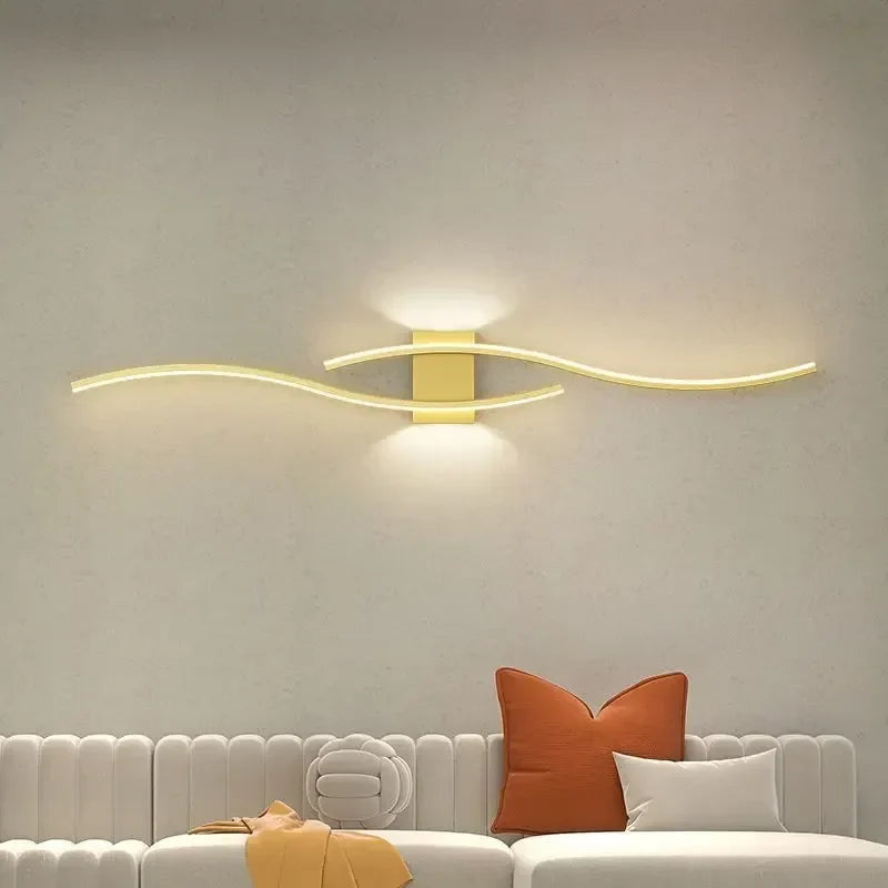 Modern minimalist LED strip wall lamp - dimmable wall lighting for living room, bedroom, restaurant, and bathroom