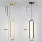 Modern LED pendant lamp – Black and gold pendant lamp for bedroom, living room, and dining room decor