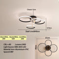 Modern LED ceiling chandelier – Dimmable lighting with remote control & app control, Gold/Chrome/Black finish, for living room & bedroom