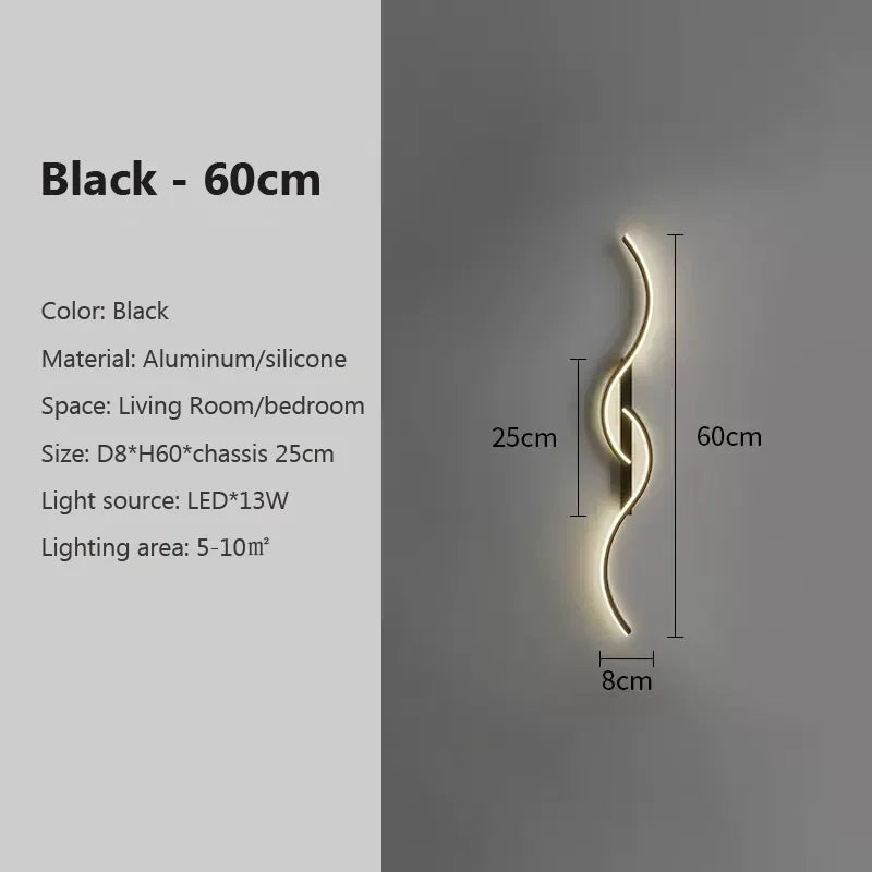 Modern LED Wall Lamp - Contemporary Wall Lamp for Living Room, Bedroom, Dining Room and Hall - Up and Down Lighting, Dimmable, Touch Switch, Interior Decoration