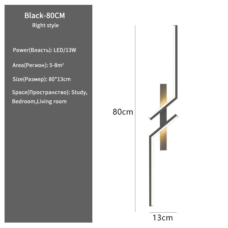 Modern Creative Stripe LED Wall Lamp Minimalist Bedroom Nightstand Wall Lamp LED Lights Living Room TV Bench Background Wall Lamp