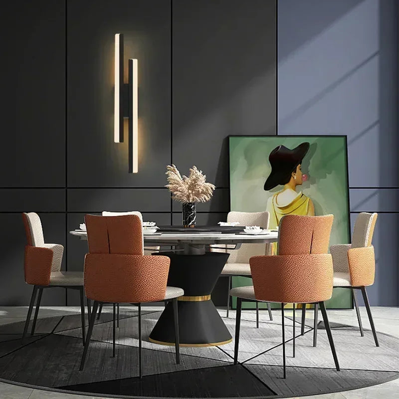 Modern LED wall lamp with copper pipe and acrylic shade