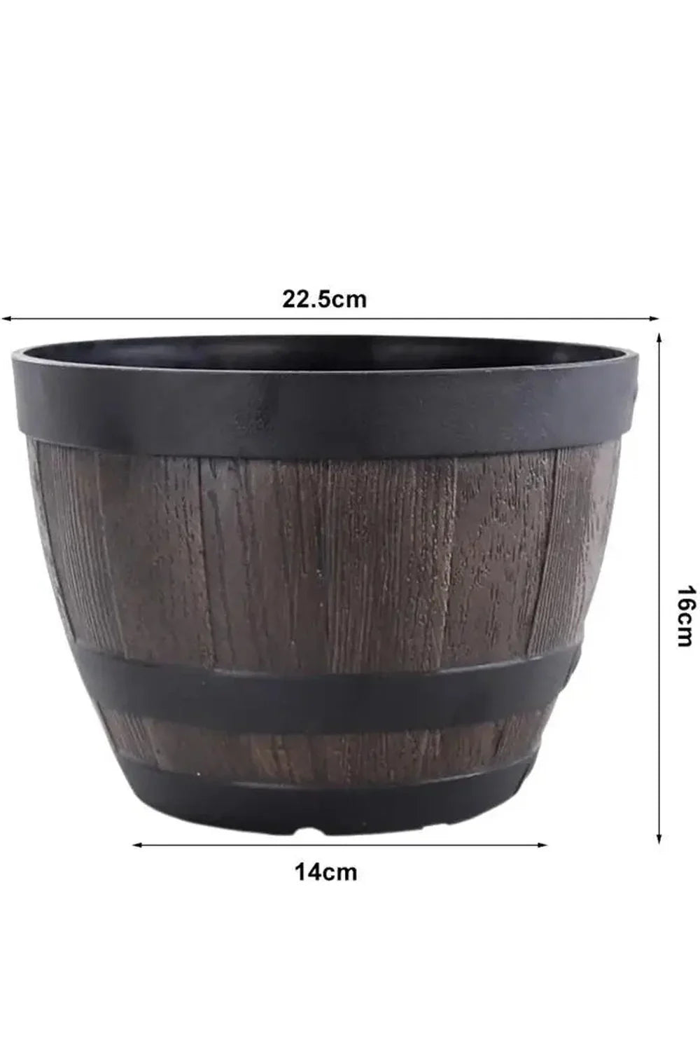 Wood Barrel Plant Pot