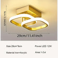 Modern nordic ceiling lamp – Simple & elegant LED lamp for bedroom, hallway, veranda and balcony – 1 light source, touch on/off switch, gold finish