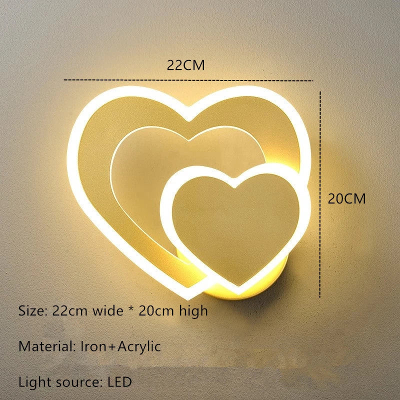 Modern LED Heart-shaped Wall Lamp