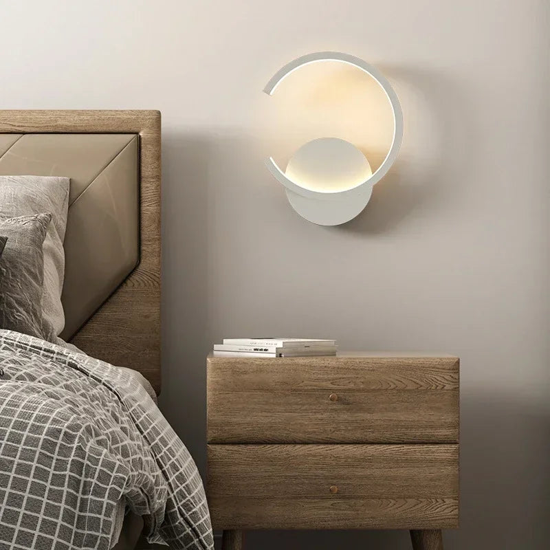 Modern LED Wall Lamp – Norwegian Style Black, White and Gold Wall Lighting for Living Room, Bedroom, Hallway and Home Decoration