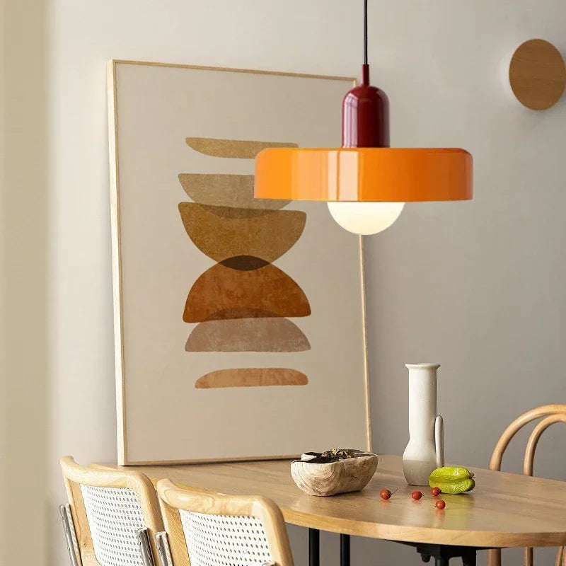 Nordic Glass Pendant Light – Modern LED Hanging Lamp for Living Room, Bedroom, Dining Room and Bar, 3 Candy Colors