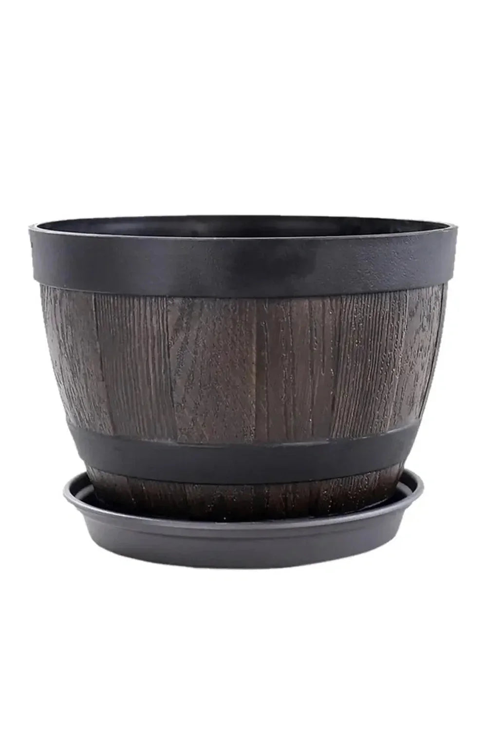 Wood Barrel Plant Pot