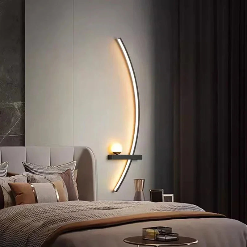 Modern LED Wall Lamp – Aluminum 53 cm long Light Bar for bedroom, living room, hallway and indoor use – Dimmable with remote control