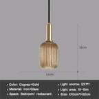 Modern Nordic Glass Pendant Light – Single Cup LED Pendant Light for Dining Room, Bedroom, Café and Study – White, Green, Cognac & more