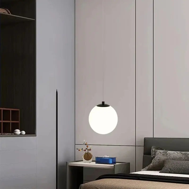 Modern Glass LED Pendant Light – Nordic Style Hanging Lamp for Living Room, Bedroom, Restaurant and Bar, 220V AC, Indoor Lighting Fixture
