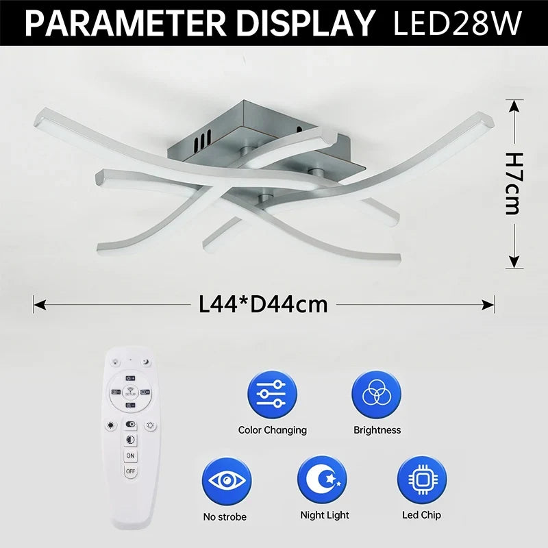 Modern LED ceiling lamp for living room, dining room, bedroom, and balcony