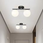 Modern Nordic LED Ceiling Lamp – Golden Iron and Glass Lamp for Hallway, Corridor, Closet, Balcony, and Bedroom