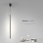 Modern LED Long Pendant Light for Dining Room, Bedroom & Living Room – Touch Tip, Aluminum Hanging Lamp, white & black Shade