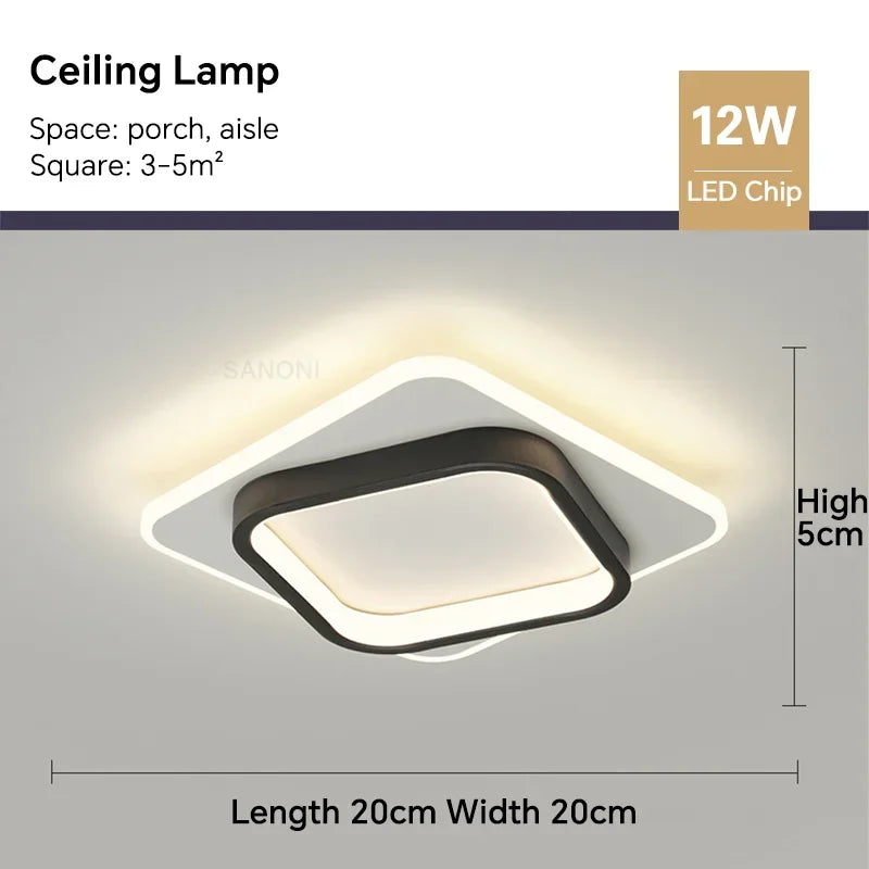 Modern LED ceiling light - Square ceiling lamp for living room, staircase, hallway and more
