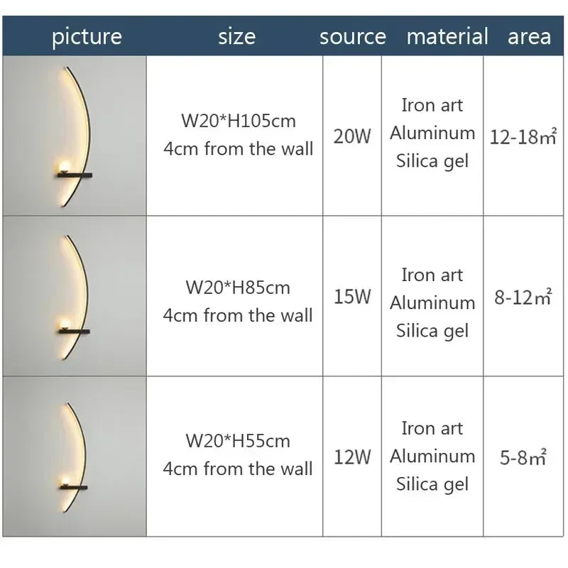 Modern LED Wall Lamp Black Gold - Elegant long stripe design for versatile lighting
