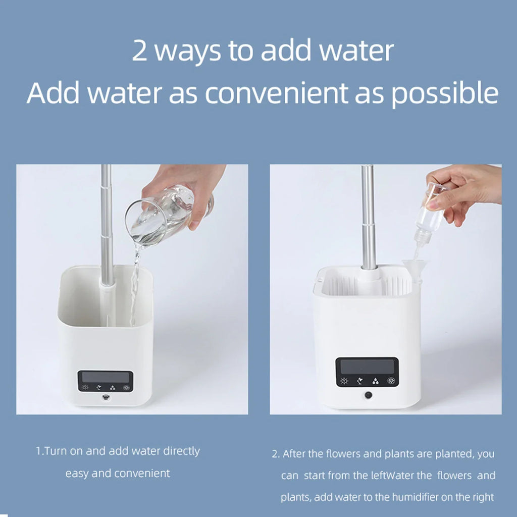 Multifunctional smart hydroponic plant pot with calendar, diffuser and desk lamp