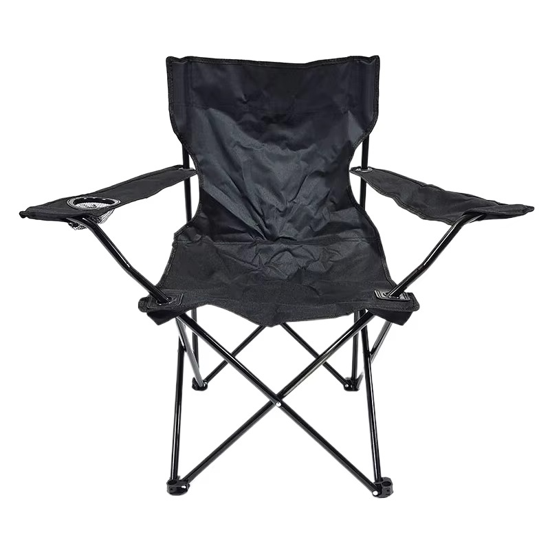 Portable Folding Outdoor Chair with Armrest, Backrest and Cup Holder