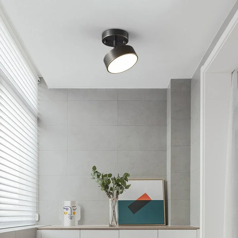 Modern LED ceiling lamp - Rotating copper lamp for living room, bedroom, hallway, and restaurant, soft lighting for home decoration