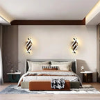 Modern LED Wall Lamp - Curved Spiral Design, Up & Down Wall Switch for Living Room, Bedroom, Kitchen and Bathroom, Black, Gold & White