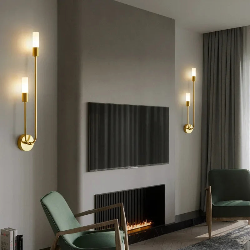 Modern Golden LED Wall Lamp – Nordic Wall Lamp for Living Room, Bedroom, Kitchen, and Hall Decor