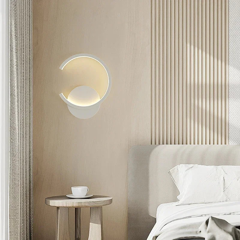 Modern LED Wall Lamp – Norwegian Style Black, White and Gold Wall Lighting for Living Room, Bedroom, Hallway and Home Decoration