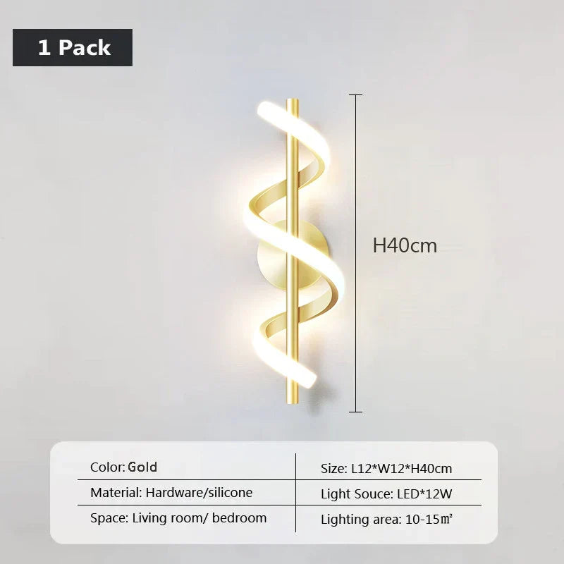 Modern LED wall lamp - Sleek Scandinavian design for bedroom, living room and more