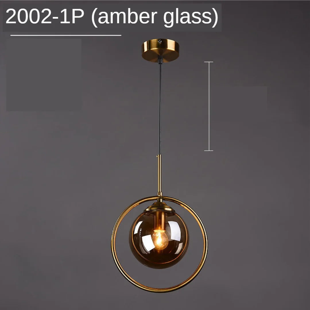 Modern glass pendant lamps for bedroom nightstand bathroom pendant lamps ceiling lamps hotel restaurant decoration ring