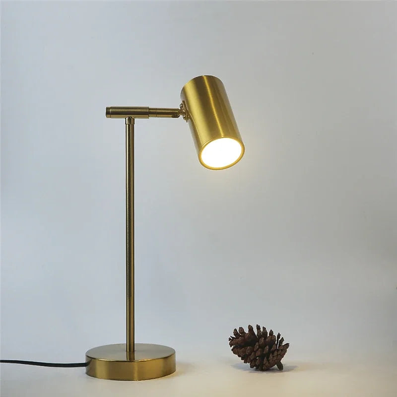 Modern gold table lamp - Eye-friendly LED reading lamp for study, bedroom and living room decor