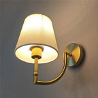 Nordic Minimalist Wall Lamp – Modern linen lampshade with elbow design for living room, bedroom, and staircase
