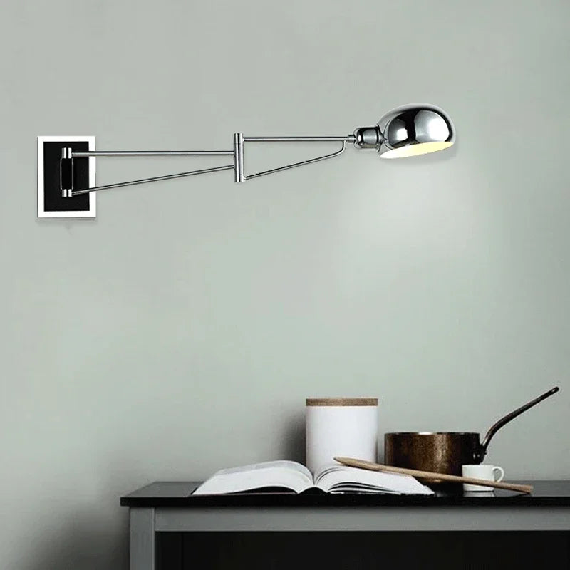 Modern foldable LED wall lamp - retractable eye-friendly wall lamp for bedroom, study, living room, and bathroom