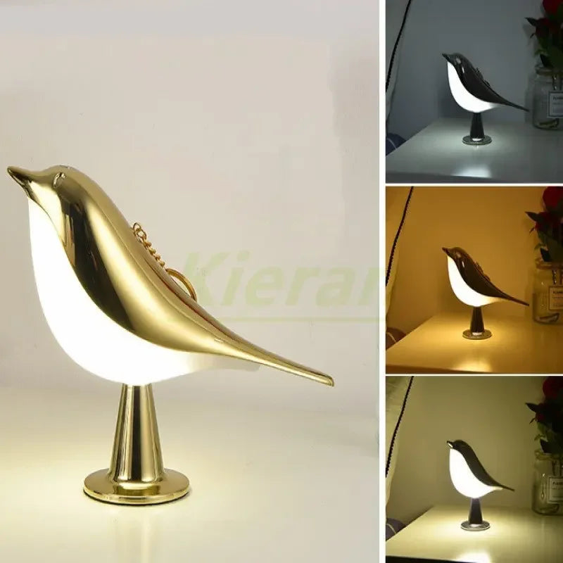 Modern LED Bird Desk Lamp – Touch Control, 6-10W LED Light for Bedroom, Study Room, and Living Room – Stylish Magpie Design for Home Decoration